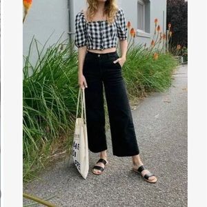 Everrlane cropped black wide leg pants high waist!